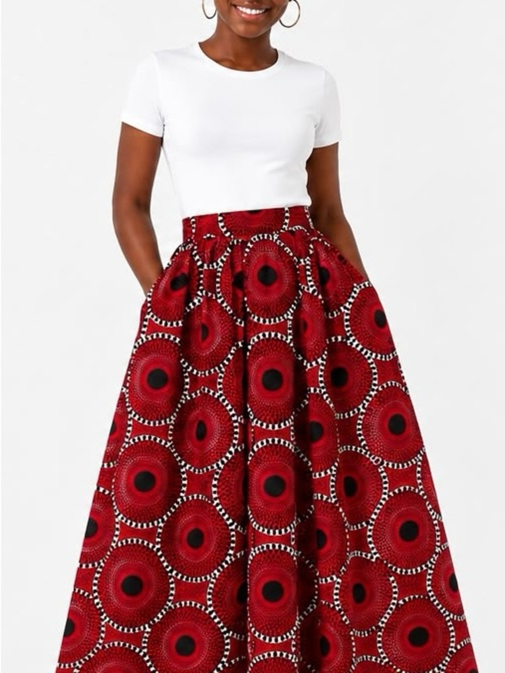 Black and White Geometric Maxi Skirt